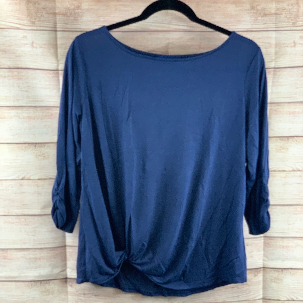 Apt 9 3/4 Sleeve Gathered Side Top